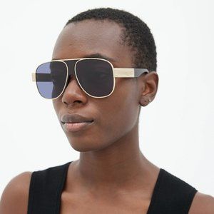 Dior DIORSIGNATURE A3U B0B0 BRAND NEW Sunglasses Gold Blue Unisex Aviator